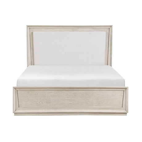 Solas Pearl Eastern Queen LED Upholstered Panel Bed by Homelegance at Eve Furniture