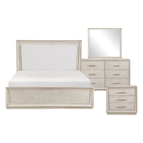 Solas Wire Brushed Gray 4-Piece Queen Bedroom Set by Homelegance at Eve Furniture