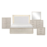 Solas Wire Brushed Gray 5-Piece Queen Bedroom Set by Homelegance at Eve Furniture