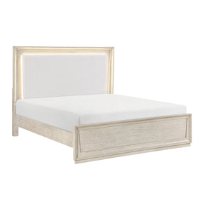 Solas Wire Brushed Gray Bedroom Set by Homelegance at Eve Furniture
