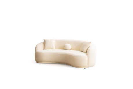 Sole Cream Boucle Curved Sofa 91″ by Mobella at Eve Furniture