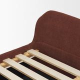 Solene Queen Upholstered Bedframe w/ Footbed | Curved Headboard | Burgundy Fabric by Mercana at Eve Furniture