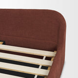 Solene Queen Upholstered Bedframe w/ Footbed | Curved Headboard | Burgundy Fabric by Mercana at Eve Furniture