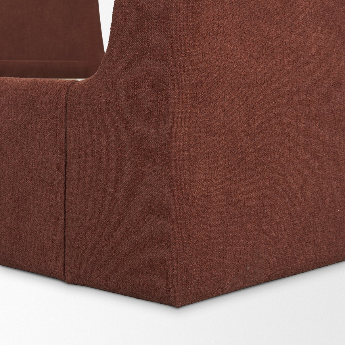 Solene Queen Upholstered Bedframe w/ Footbed | Curved Headboard | Burgundy Fabric by Mercana at Eve Furniture