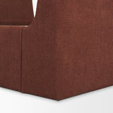 Solene Queen Upholstered Bedframe w/ Footbed | Curved Headboard | Burgundy Fabric by Mercana at Eve Furniture