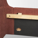 Solene Queen Upholstered Bedframe w/ Footbed | Curved Headboard | Burgundy Fabric by Mercana at Eve Furniture