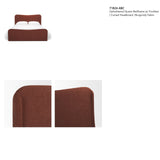 Solene Queen Upholstered Bedframe w/ Footbed | Curved Headboard | Burgundy Fabric by Mercana at Eve Furniture