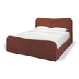 Solene Queen Upholstered Bedframe w/ Footbed | Curved Headboard | Burgundy Fabric by Mercana at Eve Furniture