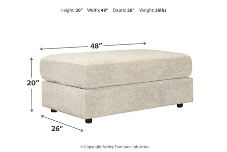 Soletren Stone Oversized Ottoman by Ashley at Eve Furniture