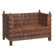 Solid Wood Bench with Ornate Hand Carved Detail