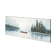 Solitude Canoe on the Lake Original Hand Painted on Wood Oil Painting by Mercana at Eve Furniture
