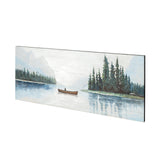 Solitude Canoe on the Lake Original Hand Painted on Wood Oil Painting by Mercana at Eve Furniture
