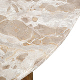 Solomon 54" Round Dining Table with Capri Beige Marble and Natural Mango Base by Home Trends & Design at Eve Furniture