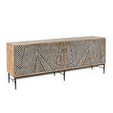 Solomon 80" Sideboard with Horn and Wood Inlay on Metal Base by Home Trends & Design at Eve Furniture
