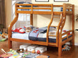 Solpine Oak Twin/Full Bunk Bed by Furniture of America at Eve Furniture