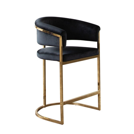 Solstice Grey/Gold Velvet Counter Chair by Diamond Sofa at Eve Furniture