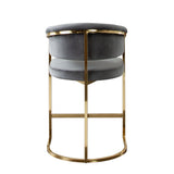 Solstice Grey/Gold Velvet Counter Chair by Diamond Sofa at Eve Furniture