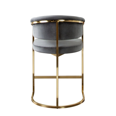 Solstice Grey/Gold Velvet Counter Chair by Diamond Sofa at Eve Furniture
