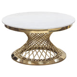 Solstice Marble Round Coffee Table by Diamond Sofa at Eve Furniture