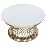 Solstice Marble Round Coffee Table by Diamond Sofa at Eve Furniture