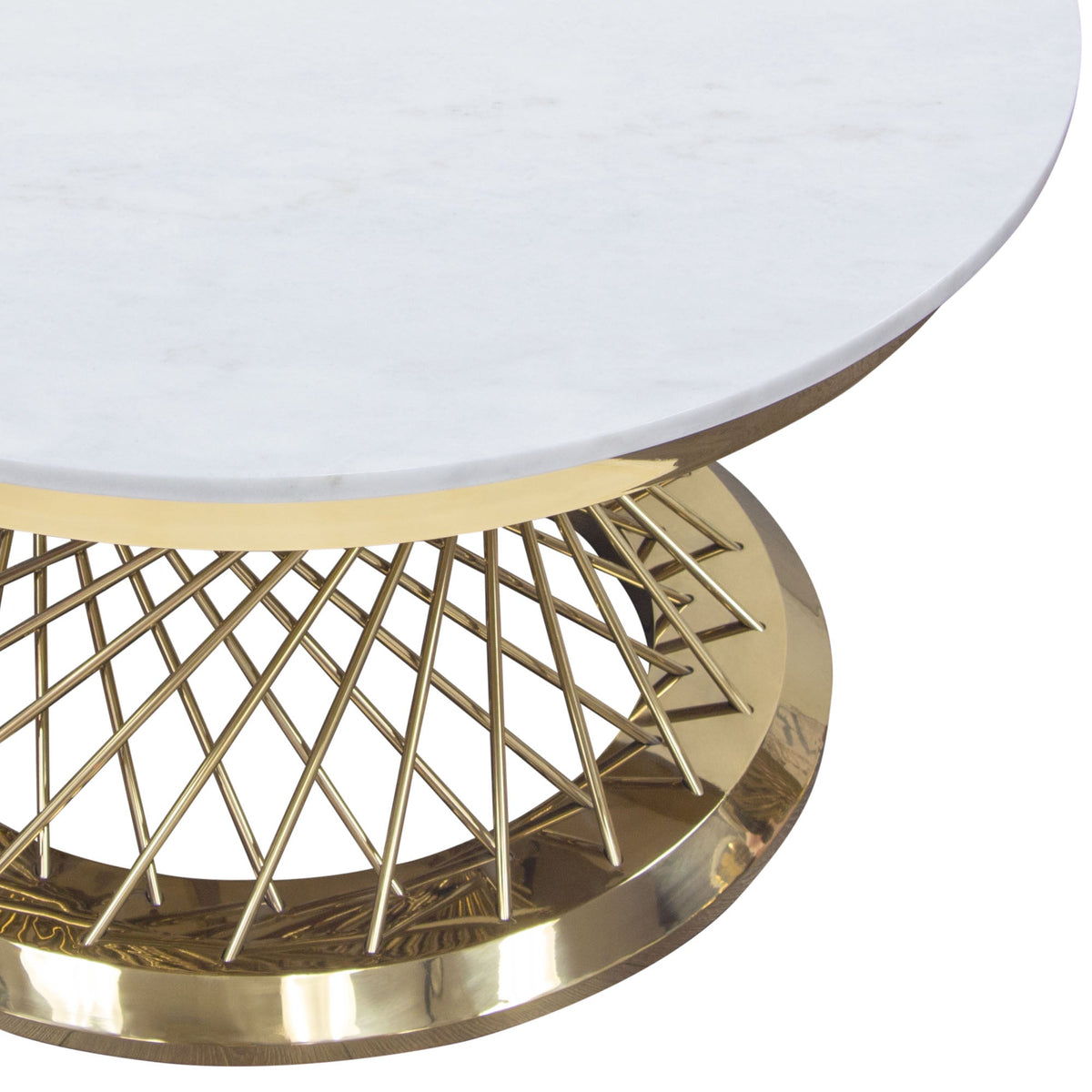 Solstice Marble Round Coffee Table by Diamond Sofa at Eve Furniture