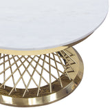 Solstice Marble Round Coffee Table by Diamond Sofa at Eve Furniture