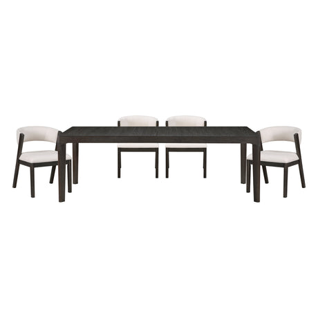 Soma Black/Beige 5-Piece Expandable Dining Set by Homelegance at Eve Furniture