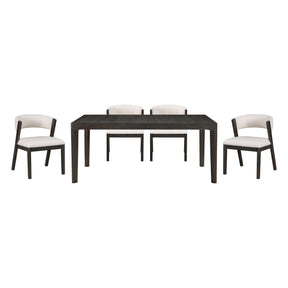 Soma Black/Beige 5-Piece Expandable Dining Set by Homelegance at Eve Furniture
