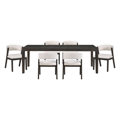 Soma Black/Beige 7-Piece Expandable Dining Set by Homelegance at Eve Furniture