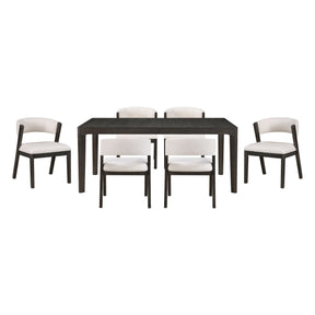 Soma Black/Beige 7-Piece Expandable Dining Set by Homelegance at Eve Furniture