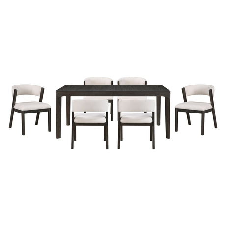 Soma Black/Beige 7-Piece Expandable Dining Set by Homelegance at Eve Furniture