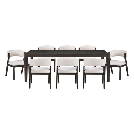Soma Black/Beige 9-Piece Expandable Dining Set by Homelegance at Eve Furniture