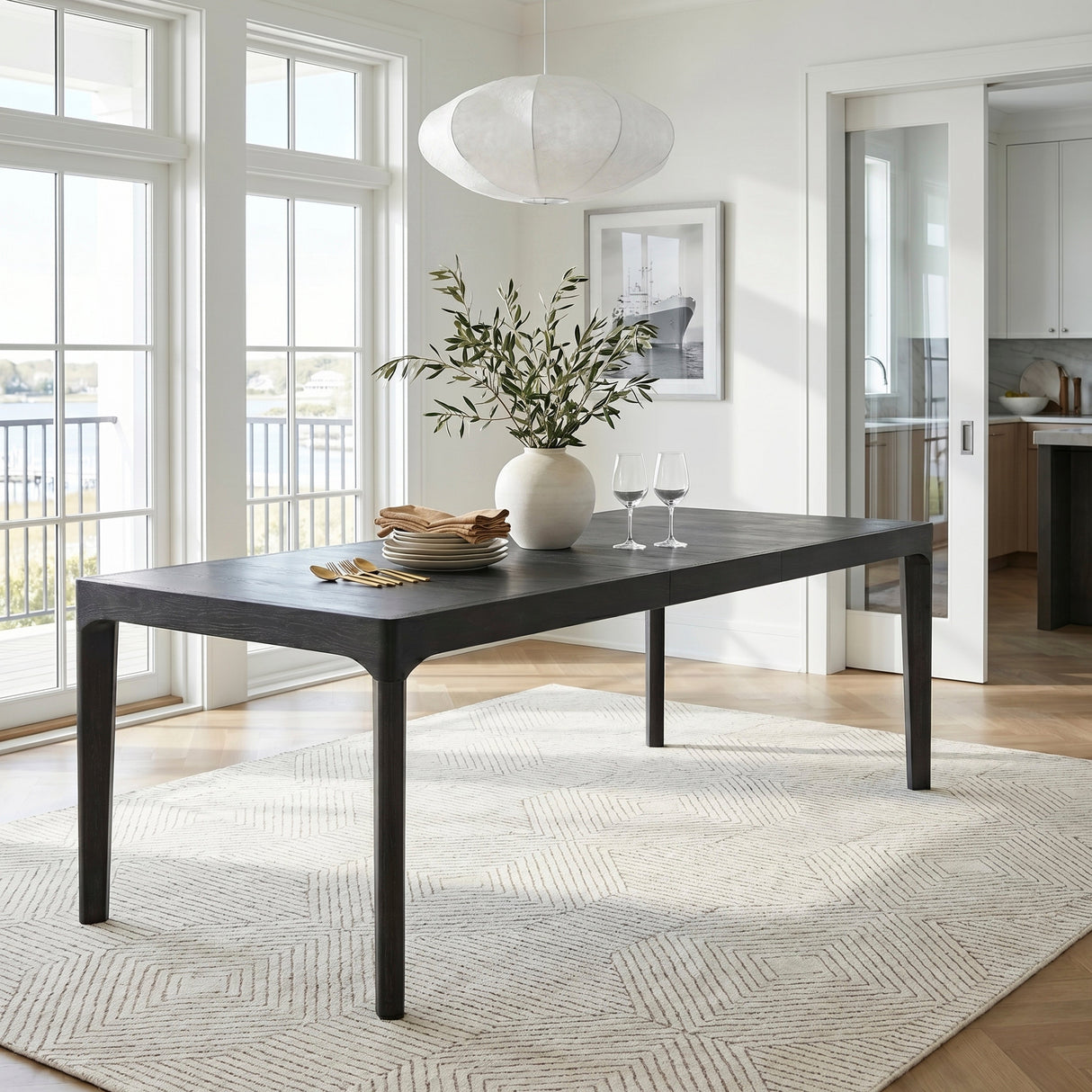 Soma Black/Beige Modern Expandable Dining Room Set by Homelegance at Eve Furniture