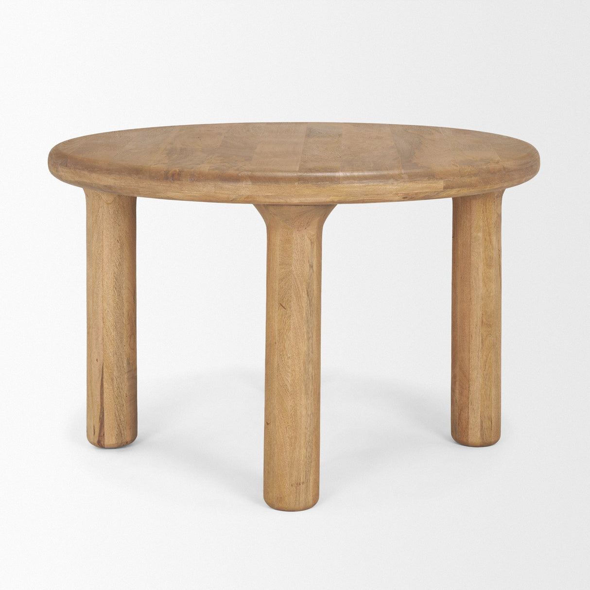 Soma Light Brown Mango Wood Round Dining Table by Mercana at Eve Furniture