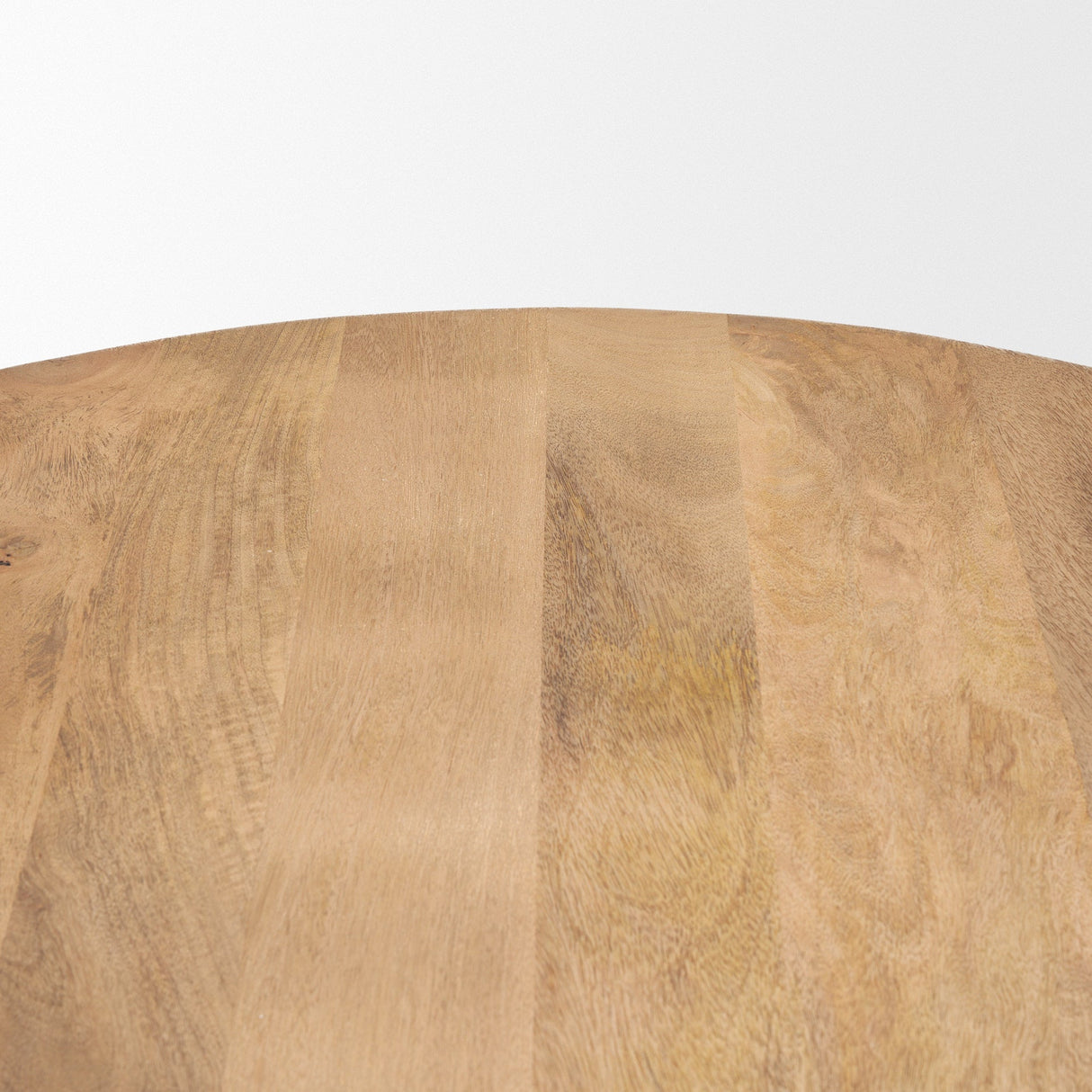 Soma Light Brown Mango Wood Round Dining Table by Mercana at Eve Furniture