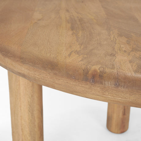 Soma Light Brown Mango Wood Round Dining Table by Mercana at Eve Furniture
