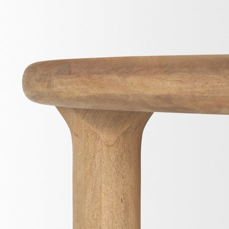 Soma Light Brown Mango Wood Round Dining Table by Mercana at Eve Furniture