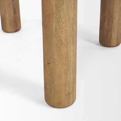 Soma Light Brown Mango Wood Round Dining Table by Mercana at Eve Furniture
