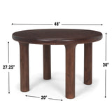 Soma Red Brown Acacia Wood Round Dining Table by Mercana at Eve Furniture