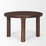 Soma Red Brown Acacia Wood Round Dining Table by Mercana at Eve Furniture