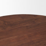 Soma Red Brown Acacia Wood Round Dining Table by Mercana at Eve Furniture