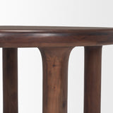 Soma Red Brown Acacia Wood Round Dining Table by Mercana at Eve Furniture