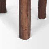 Soma Red Brown Acacia Wood Round Dining Table by Mercana at Eve Furniture