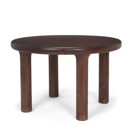 Soma Red Brown Acacia Wood Round Dining Table by Mercana at Eve Furniture