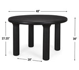 Soma Textured Black Mango Wood Round Dining Table by Mercana at Eve Furniture