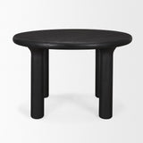Soma Textured Black Mango Wood Round Dining Table by Mercana at Eve Furniture