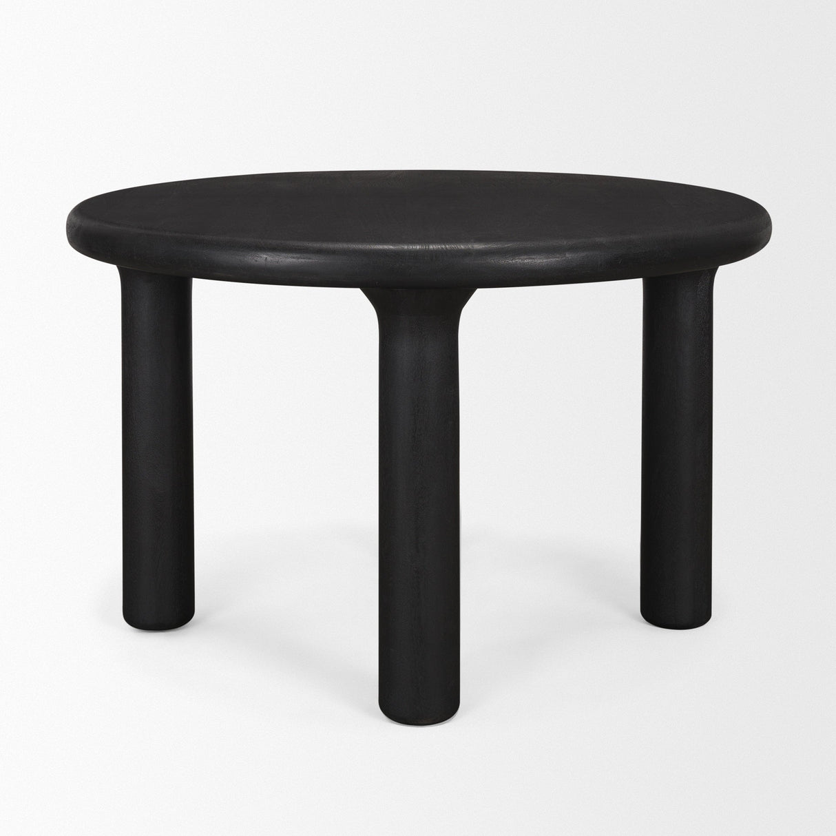Soma Textured Black Mango Wood Round Dining Table by Mercana at Eve Furniture