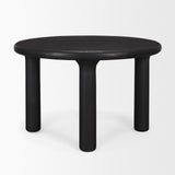 Soma Textured Black Mango Wood Round Dining Table by Mercana at Eve Furniture