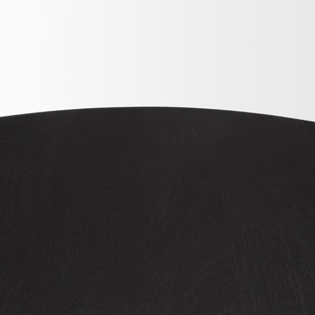 Soma Textured Black Mango Wood Round Dining Table by Mercana at Eve Furniture