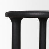 Soma Textured Black Mango Wood Round Dining Table by Mercana at Eve Furniture